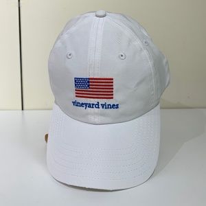 White Vineyard Vines Hat with American Flat